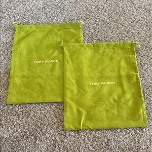 Tory Burch Lime Green Drawstring Dust Bags (Pair)